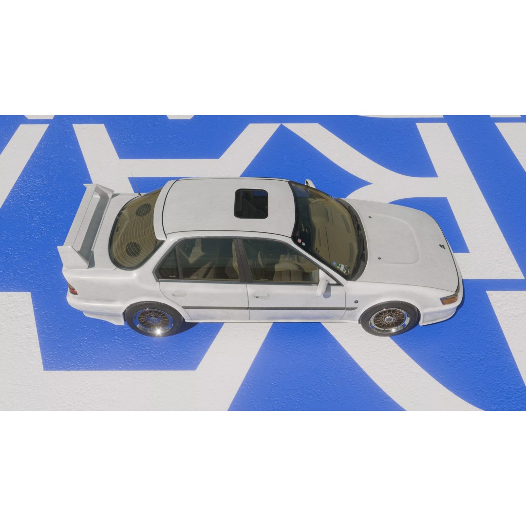 1990 Sedan 3D Model – Low Poly Game Asset, PBR Textures, Blender - View 21