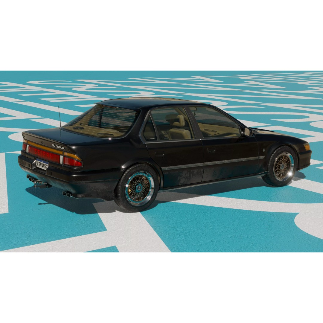 1990 Sedan 3D Model – Low Poly Game Asset, PBR Textures, Blender - View 23