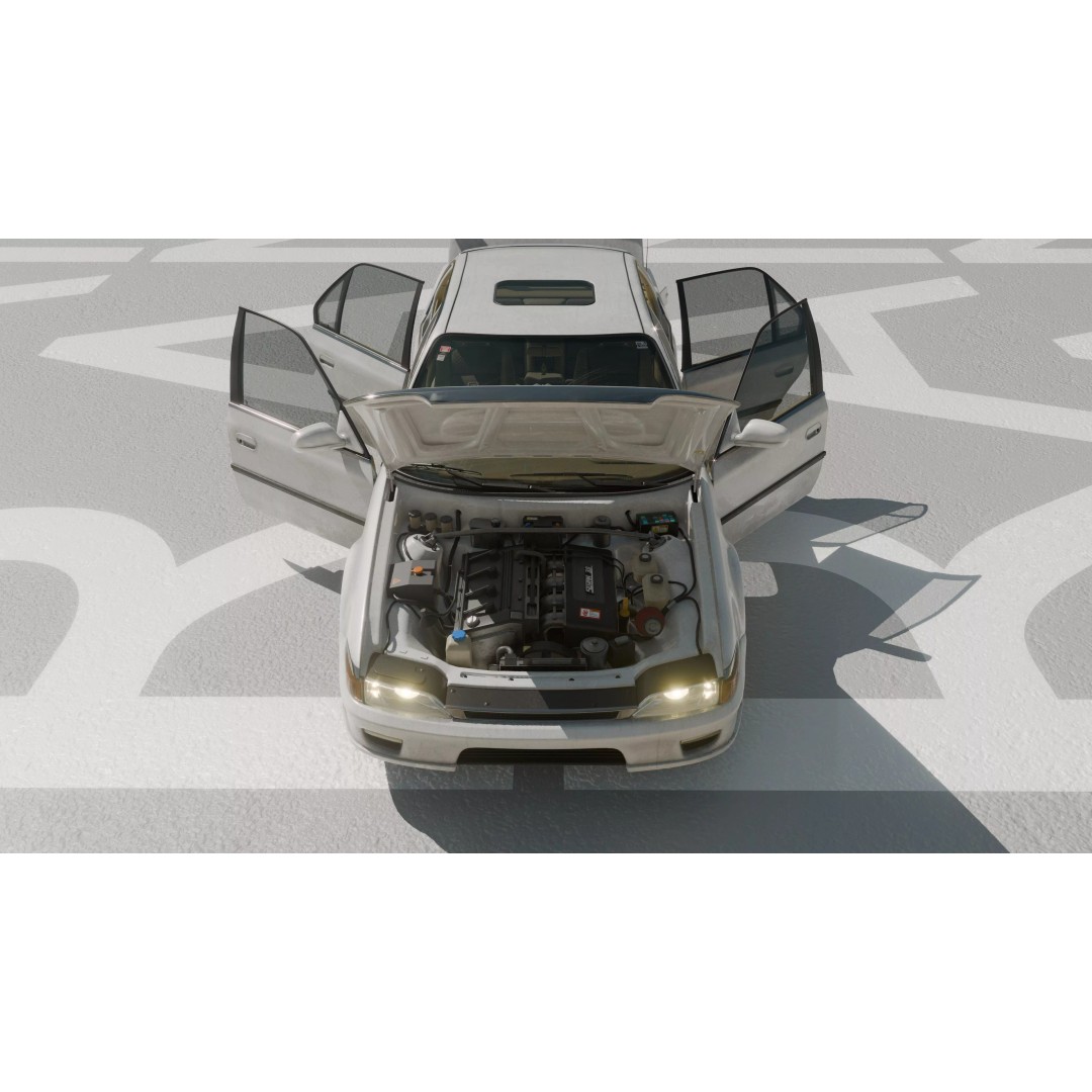 1990 Sedan 3D Model – Low Poly Game Asset, PBR Textures, Blender - View 24