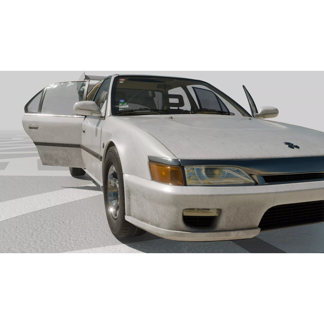 1990 Sedan 3D Model – Low Poly Game Asset, PBR Textures, Blender - View 25