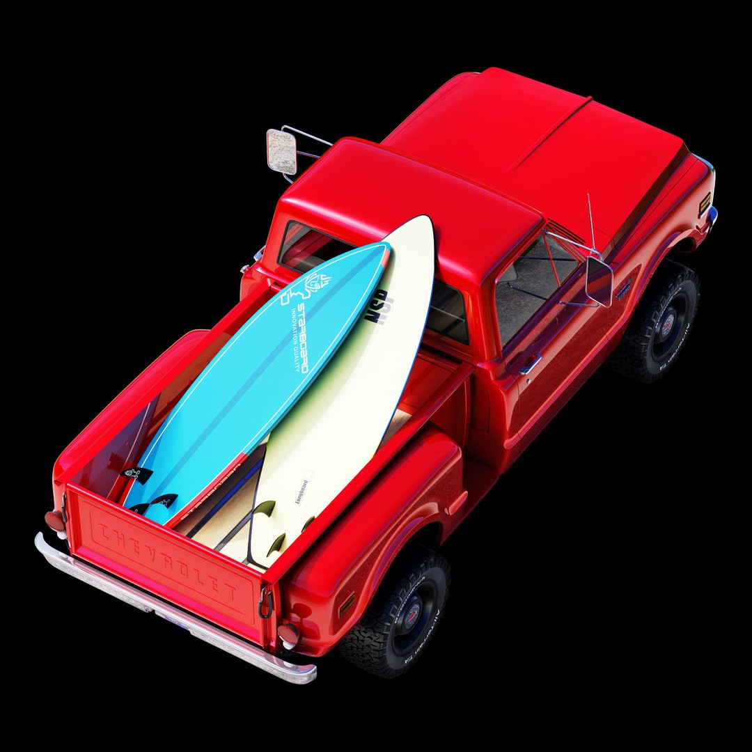 Chevrolet C10 3D Model – High Detail Vintage Truck, FBX - View 19