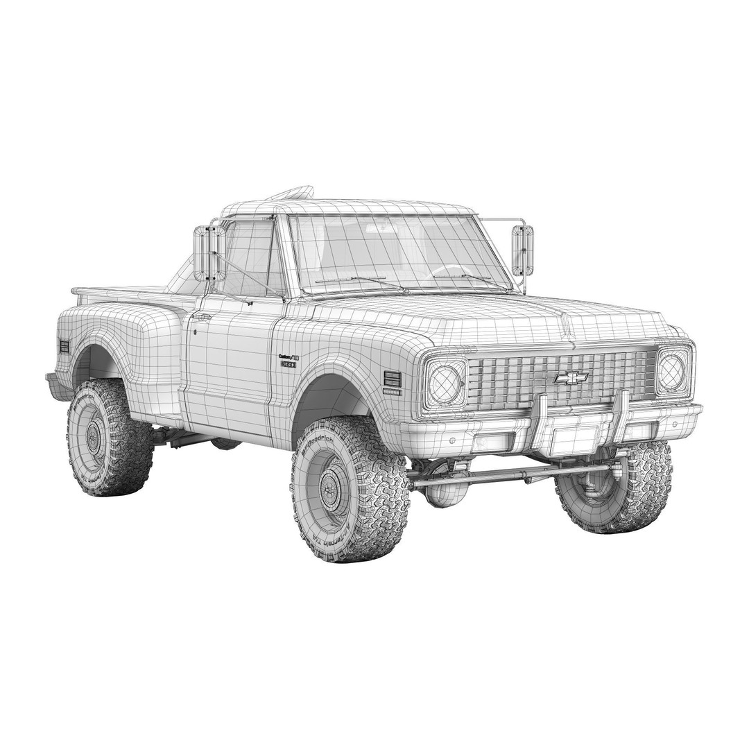 Chevrolet C10 3D Model – High Detail Vintage Truck, FBX - View 20
