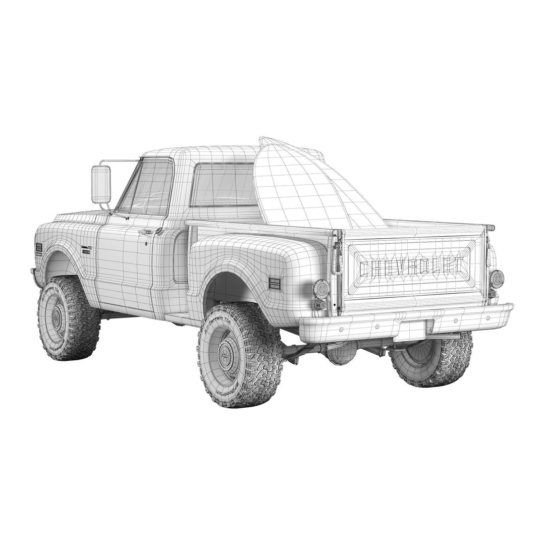 Chevrolet C10 3D Model – High Detail Vintage Truck, FBX - View 22