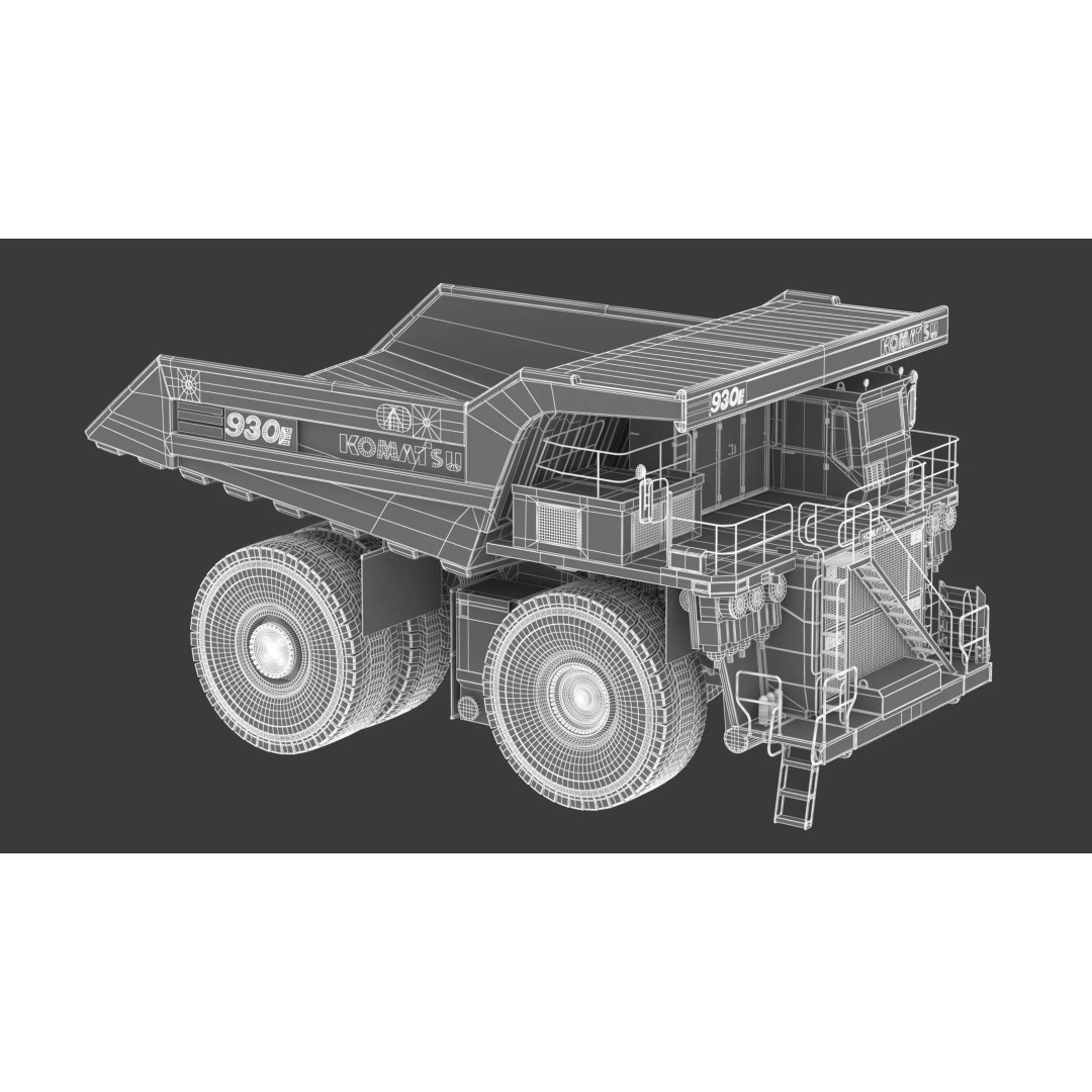 Komatsu 930E-5SE Electric Drive Mining Truck 3D Model – High-Poly PBR Asset, FBX - View 18