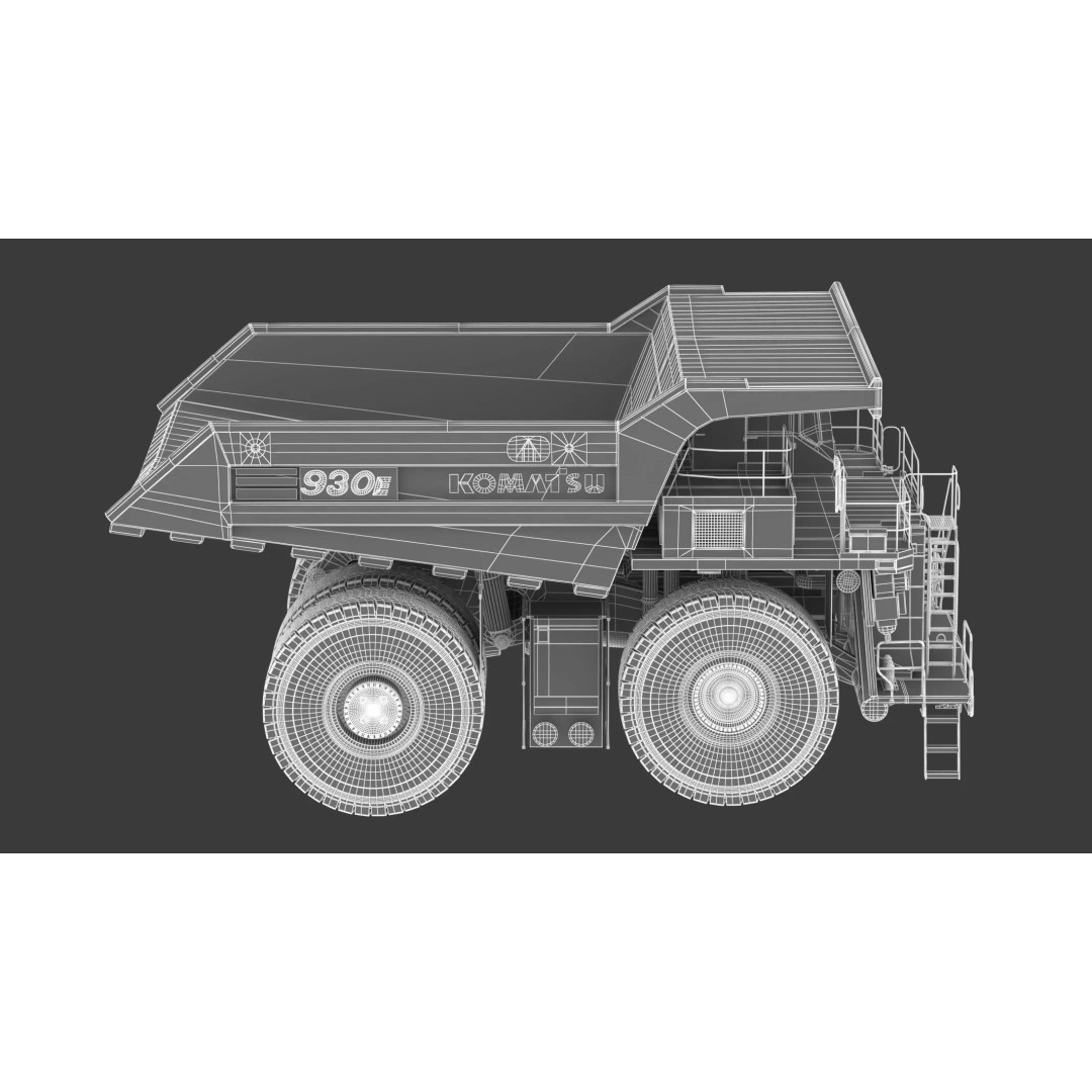 Komatsu 930E-5SE Electric Drive Mining Truck 3D Model – High-Poly PBR Asset, FBX - View 19
