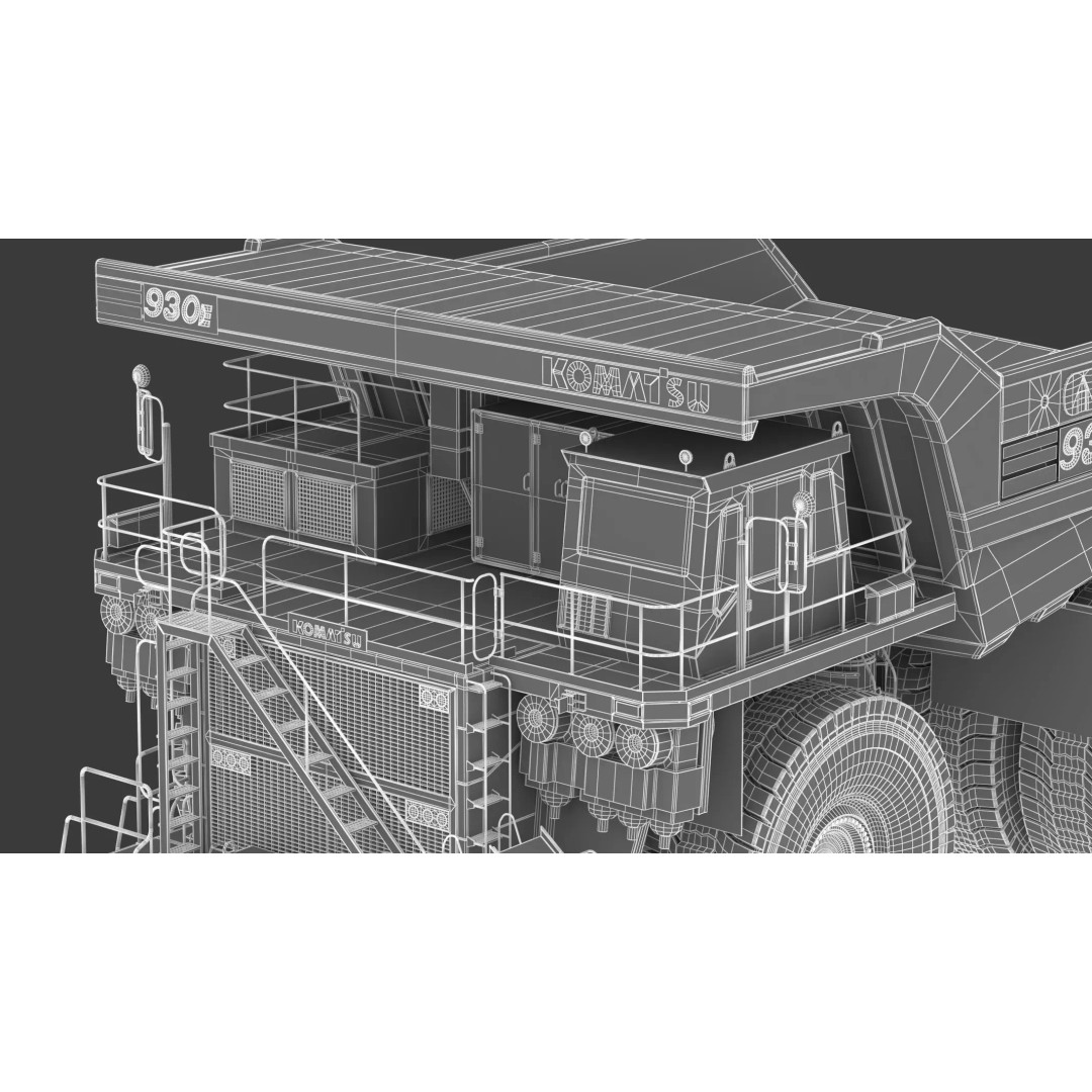Komatsu 930E-5SE Electric Drive Mining Truck 3D Model – High-Poly PBR Asset, FBX - View 20