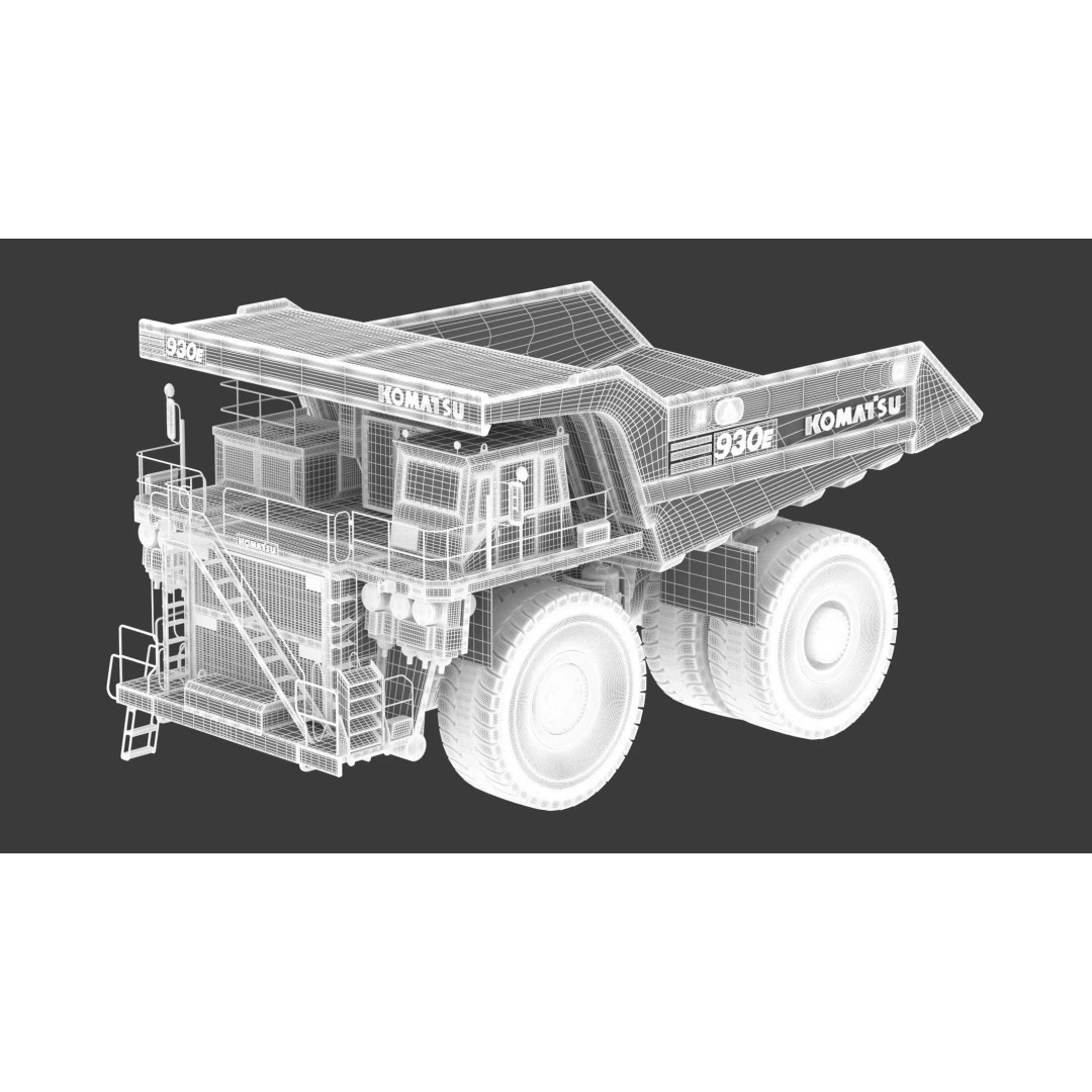 Komatsu 930E-5SE Electric Drive Mining Truck 3D Model – High-Poly PBR Asset, FBX - View 4