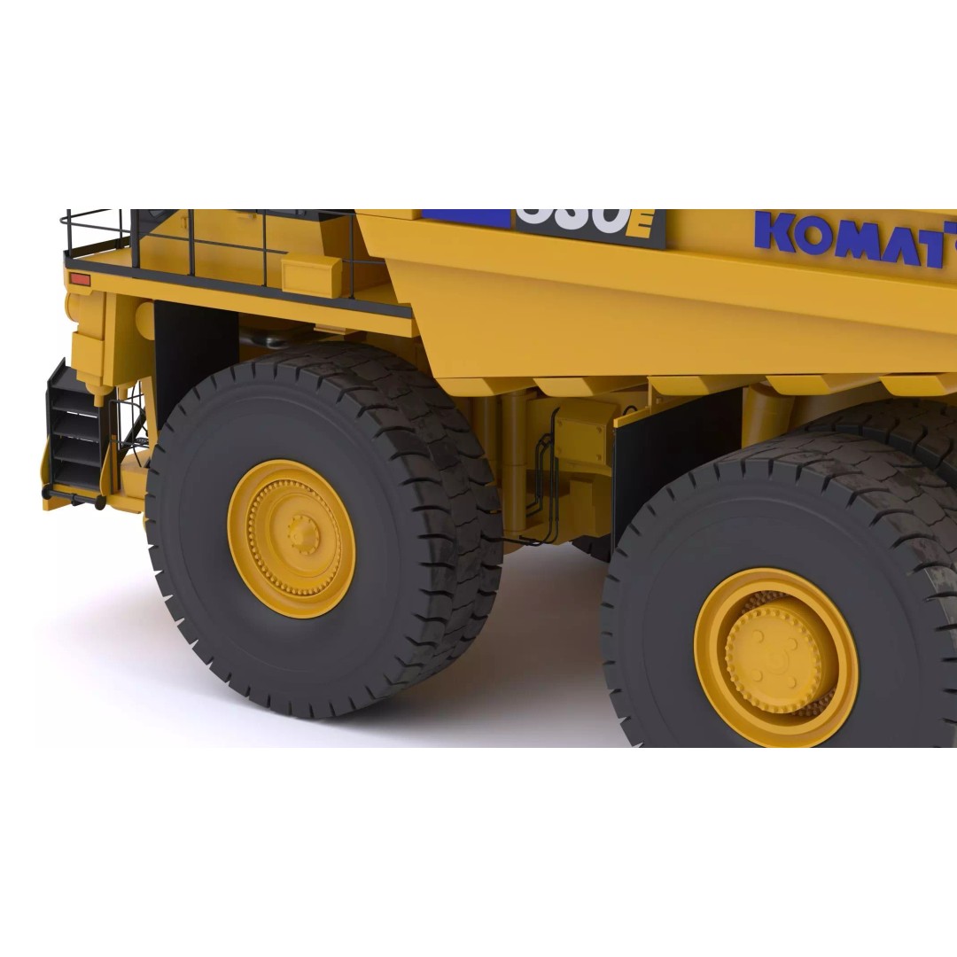 Komatsu 930E-5SE Electric Drive Mining Truck 3D Model – High-Poly PBR Asset, FBX - View 8