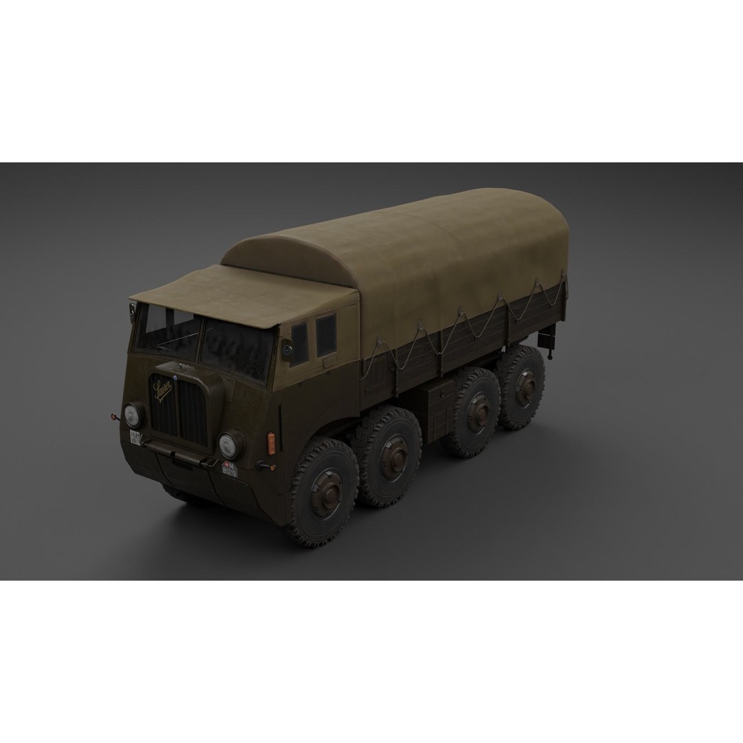 Saurer M8 8x8 3D Model – Low Poly Game Asset, FBX, Blender
