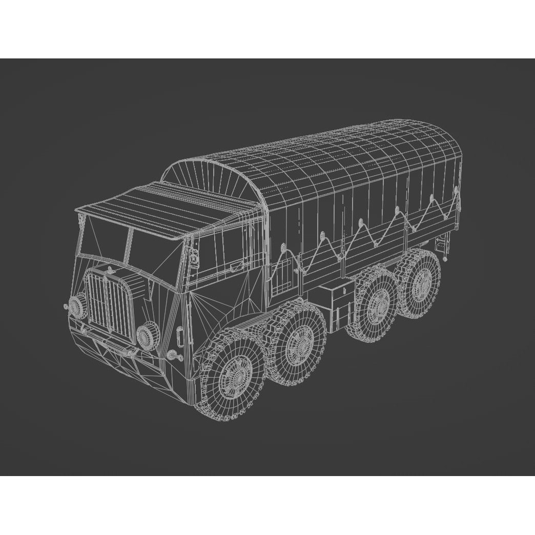 Saurer M8 8x8 3D Model – Low Poly Game Asset, FBX, Blender - View 11