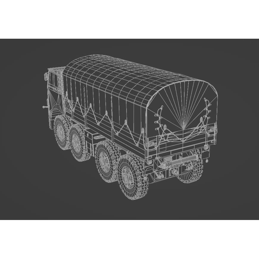 Saurer M8 8x8 3D Model – Low Poly Game Asset, FBX, Blender - View 12
