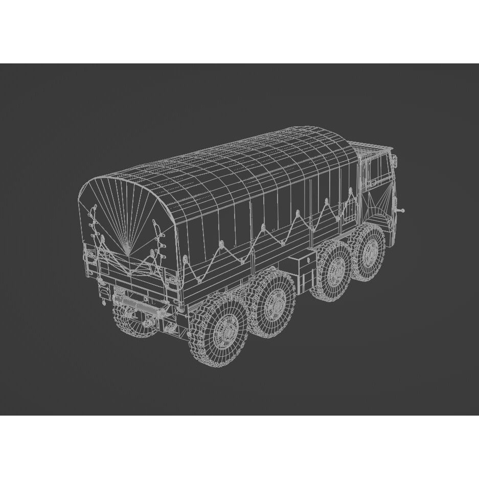 Saurer M8 8x8 3D Model – Low Poly Game Asset, FBX, Blender - View 14