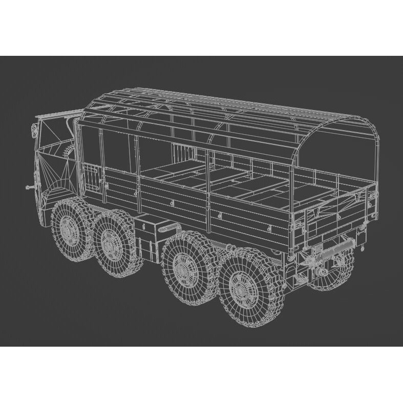 Saurer M8 8x8 3D Model – Low Poly Game Asset, FBX, Blender - View 15