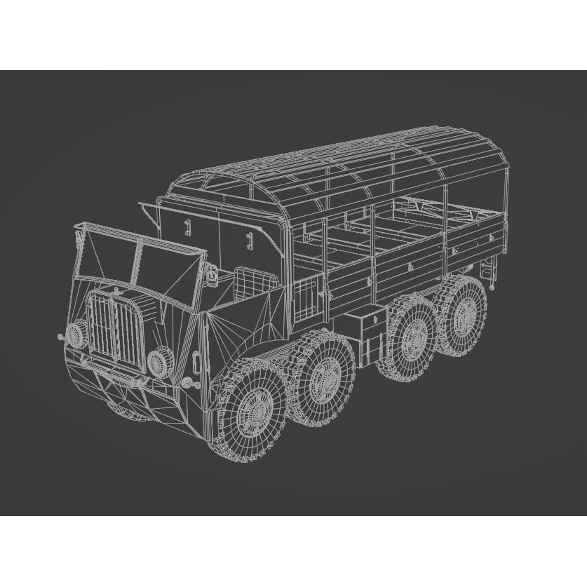 Saurer M8 8x8 3D Model – Low Poly Game Asset, FBX, Blender - View 17