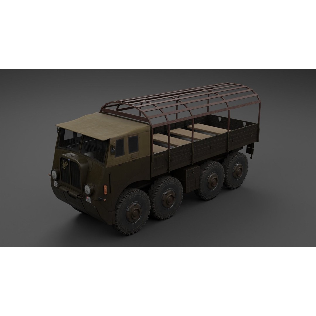 Saurer M8 8x8 3D Model – Low Poly Game Asset, FBX, Blender - View 19