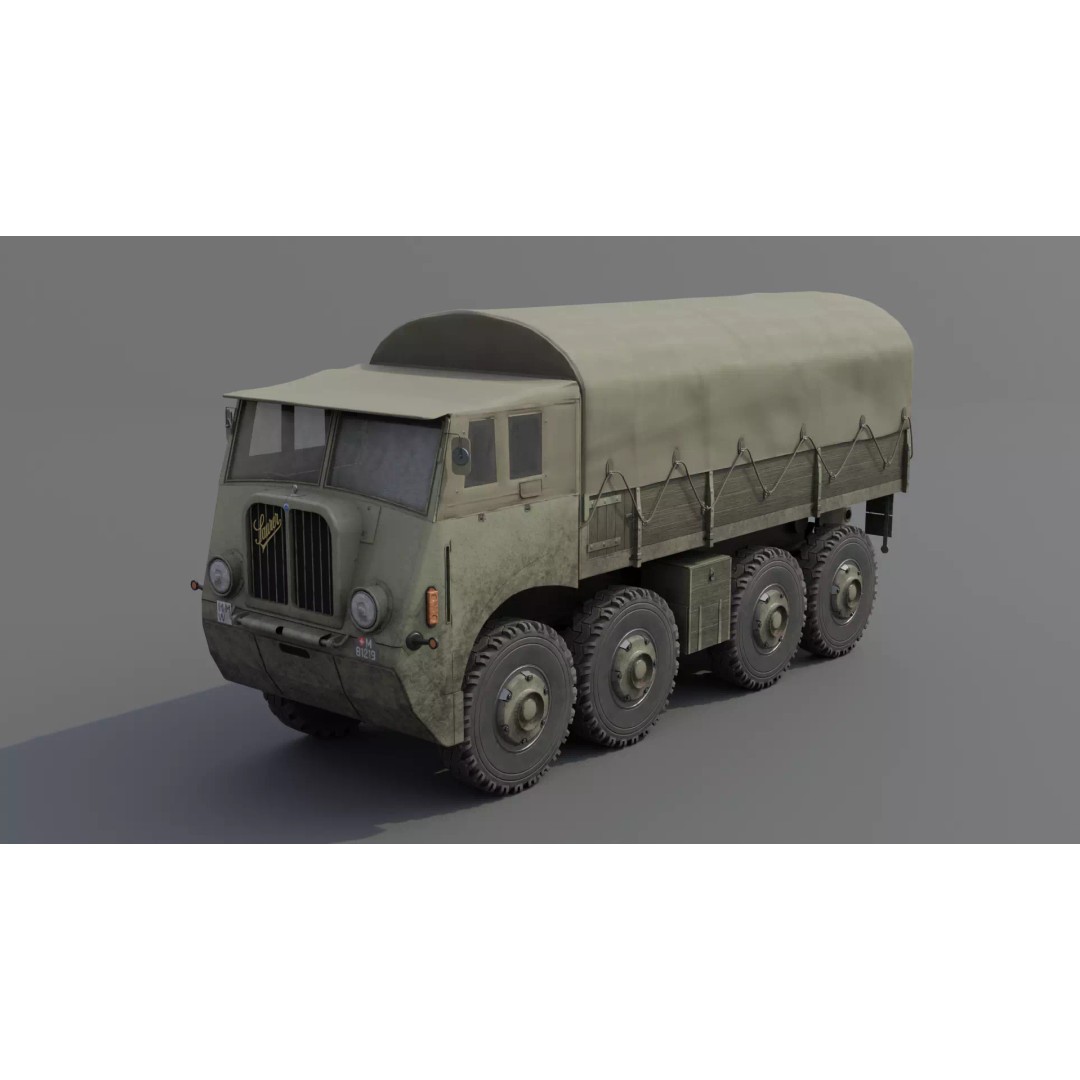 Saurer M8 8x8 3D Model – Low Poly Game Asset, FBX, Blender - View 2