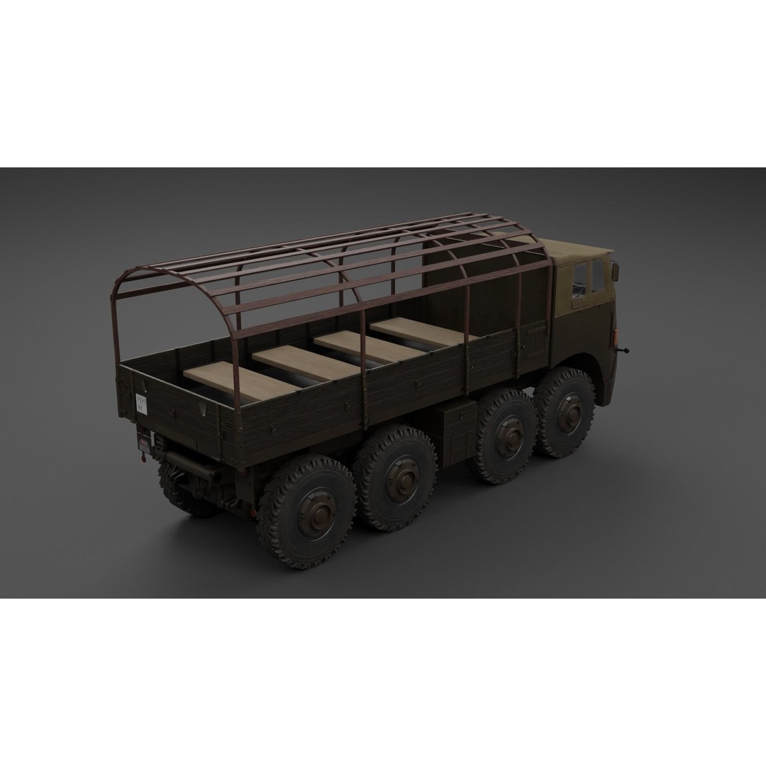 Saurer M8 8x8 3D Model – Low Poly Game Asset, FBX, Blender - View 21