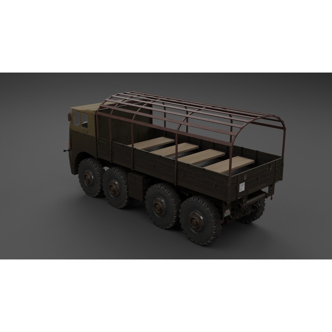 Saurer M8 8x8 3D Model – Low Poly Game Asset, FBX, Blender - View 22
