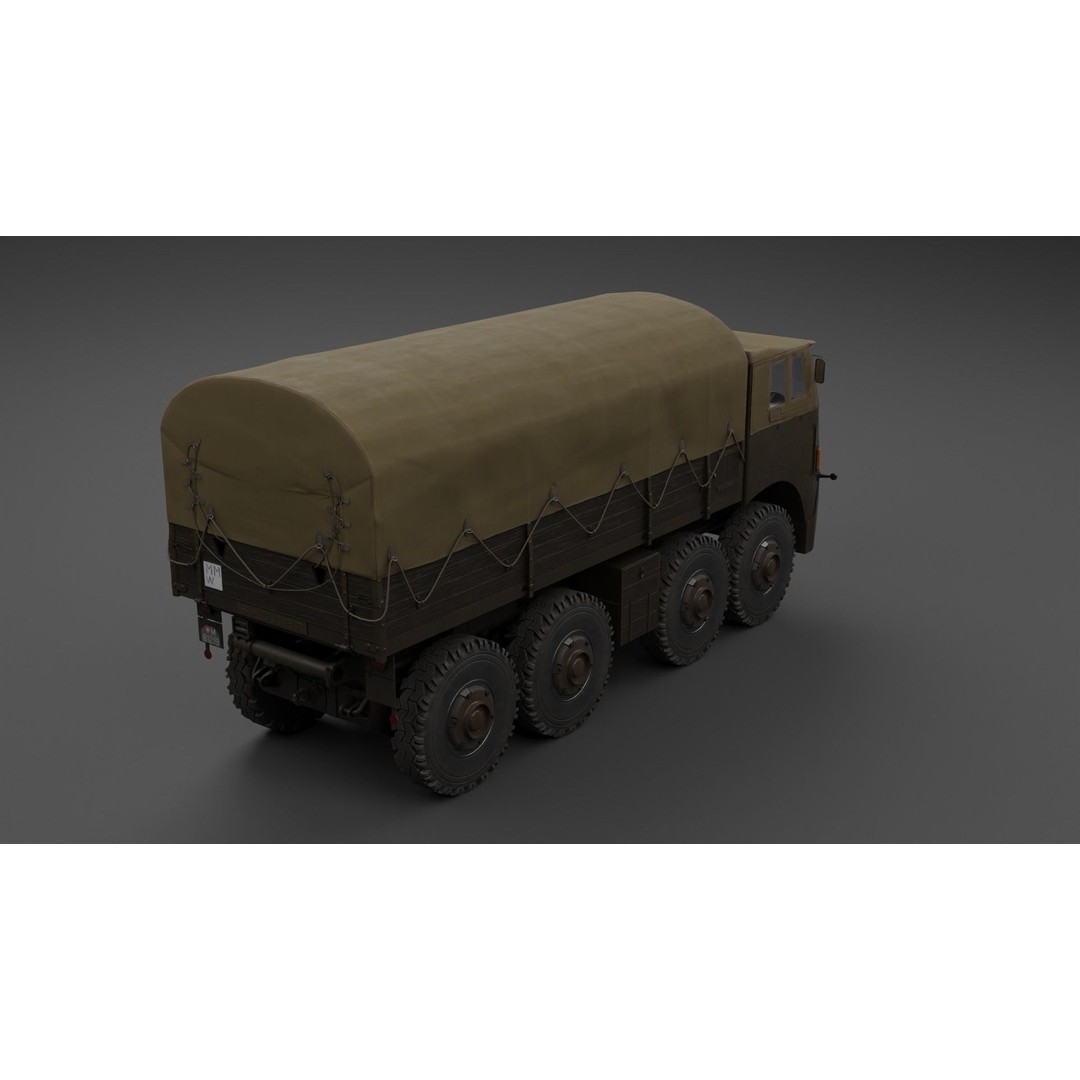 Saurer M8 8x8 3D Model – Low Poly Game Asset, FBX, Blender - View 28