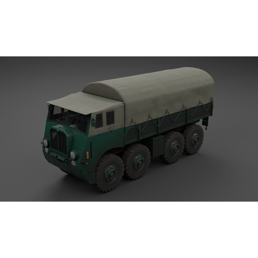 Saurer M8 8x8 3D Model – Low Poly Game Asset, FBX, Blender - View 3