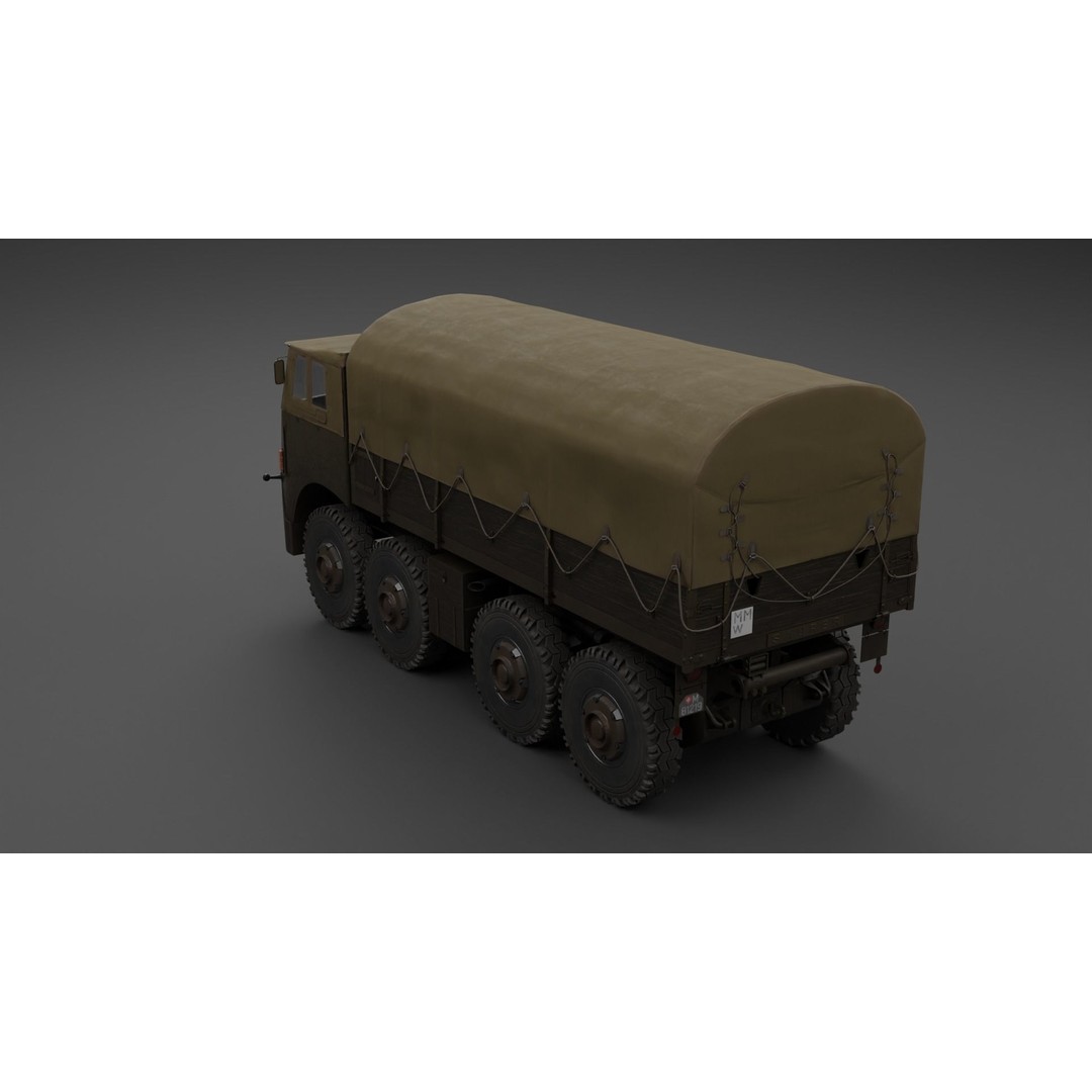 Saurer M8 8x8 3D Model – Low Poly Game Asset, FBX, Blender - View 30