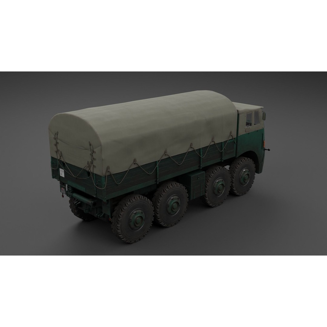 Saurer M8 8x8 3D Model – Low Poly Game Asset, FBX, Blender - View 5