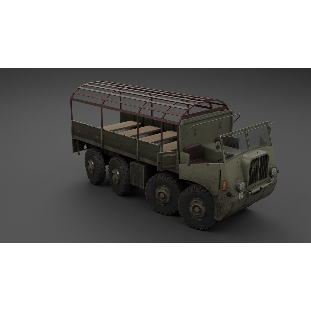 Saurer M8 8x8 3D Model – Low Poly Game Asset, FBX, Blender - View 8