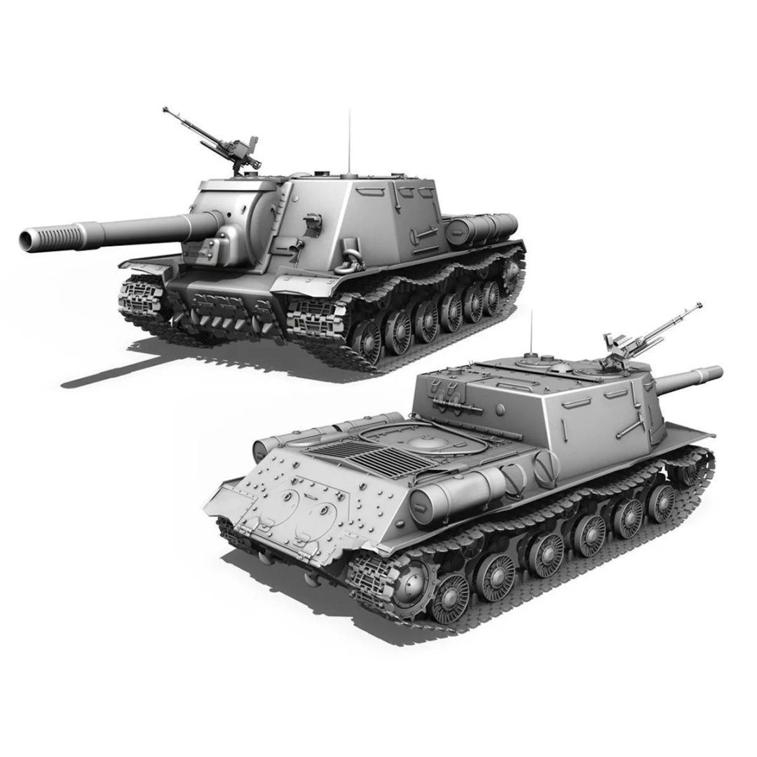 ISU-152 3D Model – Soviet Heavy Self-Propelled Gun, Game-Ready - View 11