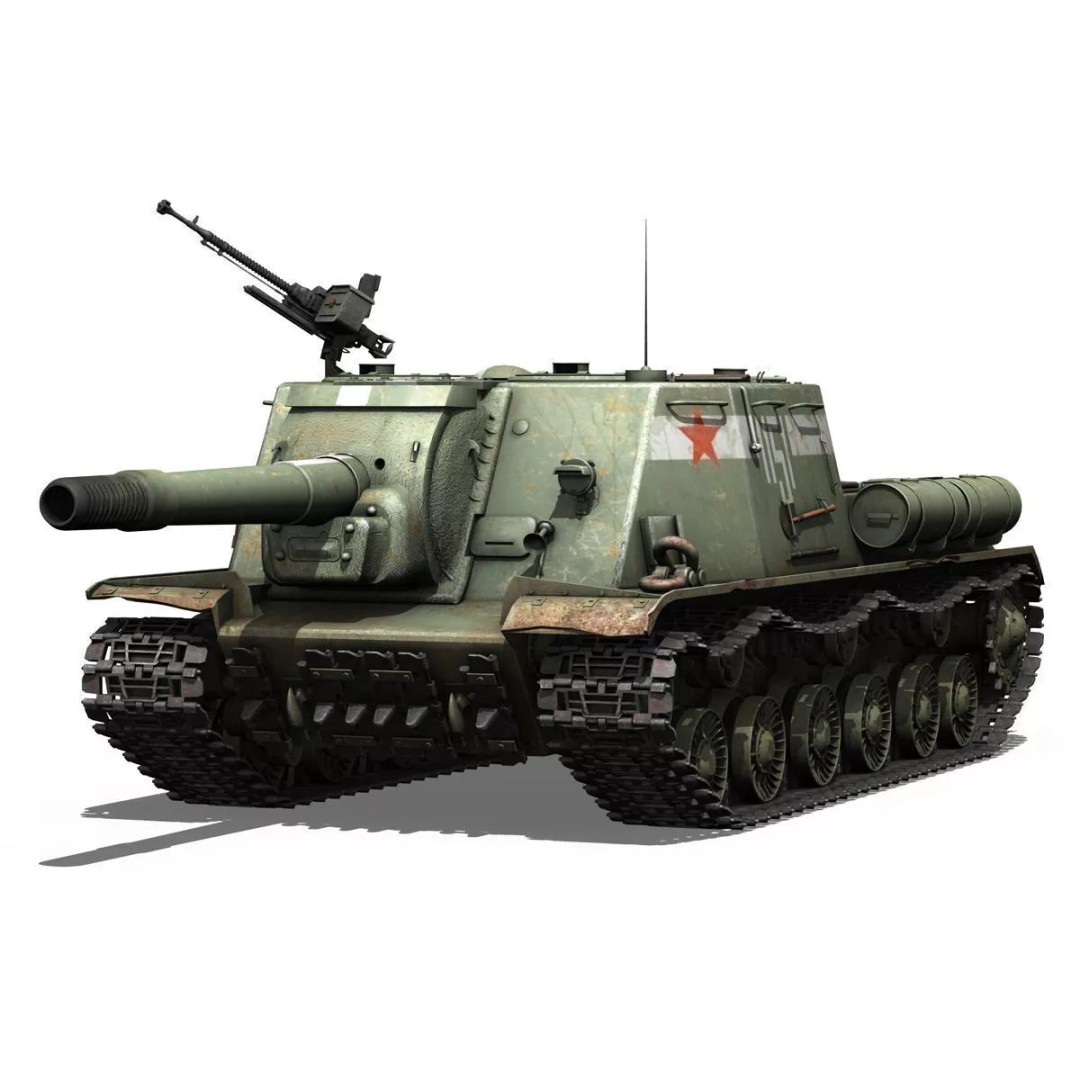 ISU-152 3D Model – Soviet Heavy Self-Propelled Gun, Game-Ready - View 3
