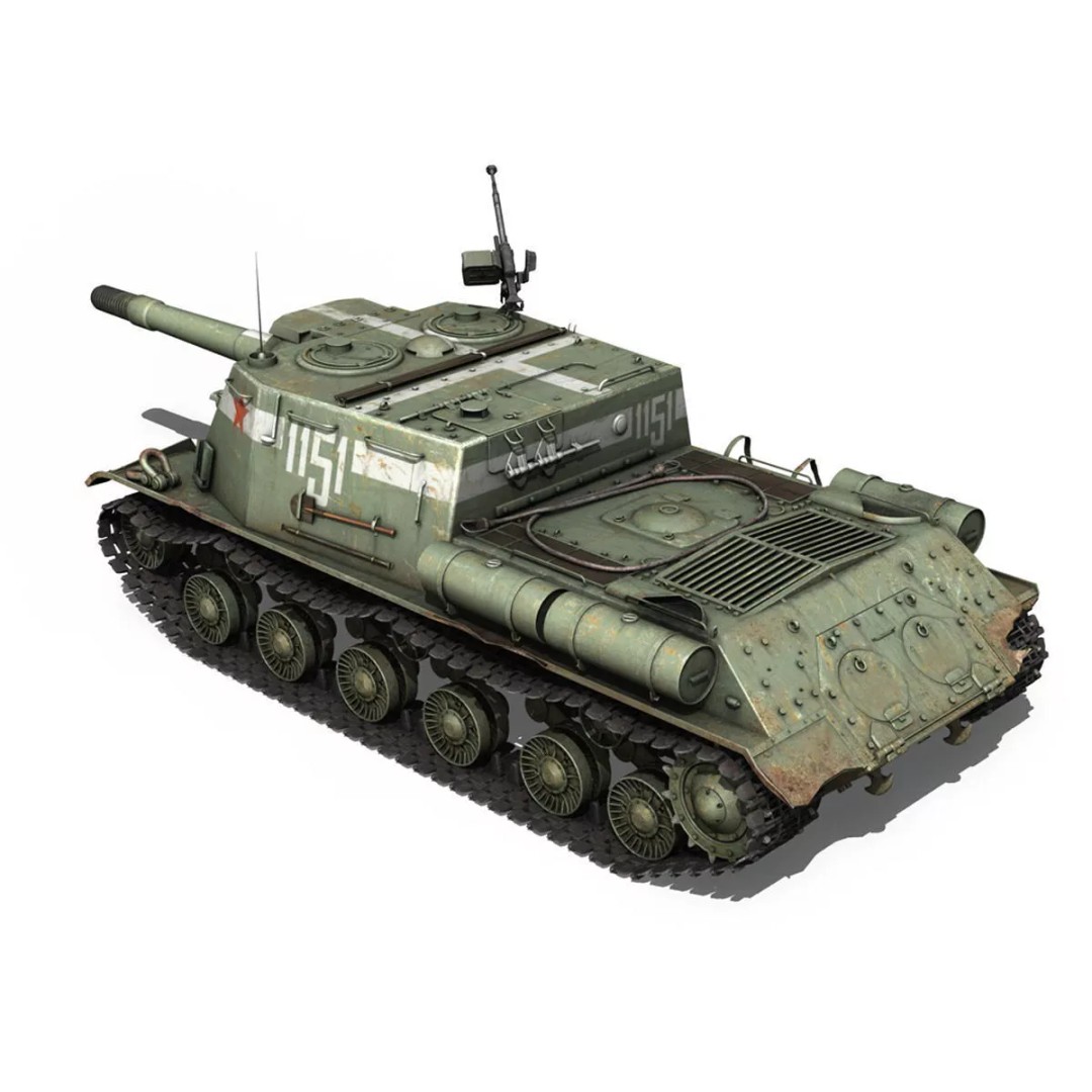ISU-152 3D Model – Soviet Heavy Self-Propelled Gun, Game-Ready - View 5