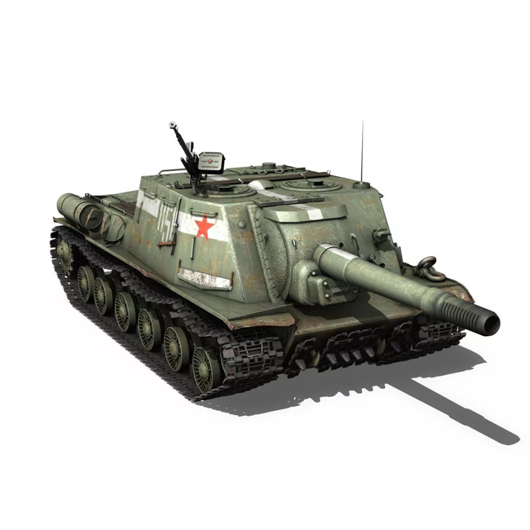 ISU-152 3D Model – Soviet Heavy Self-Propelled Gun, Game-Ready - View 8