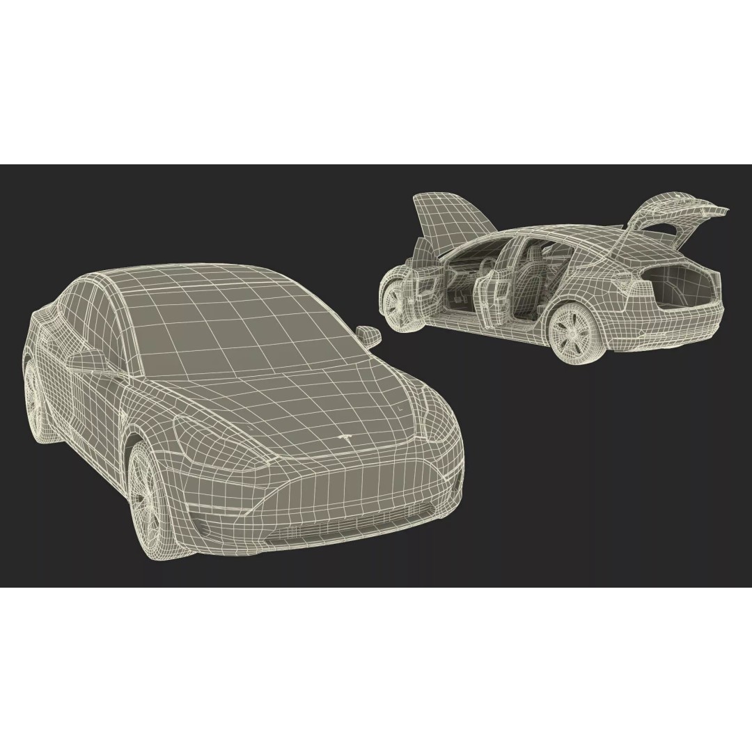Tesla 3D Model – Luxury Electric Vehicle with Aero Wheel Covers