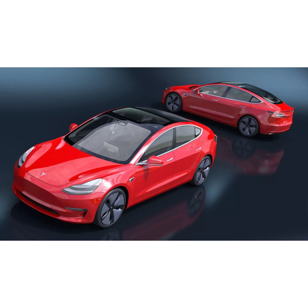 Tesla 3D Model – Luxury Electric Vehicle with Aero Wheel Covers - View 11