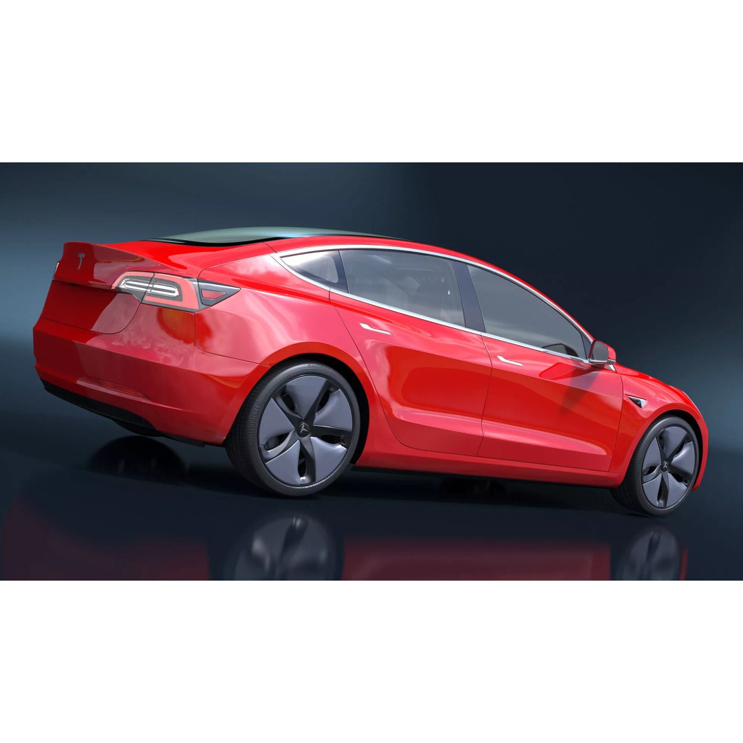 Tesla 3D Model – Luxury Electric Vehicle with Aero Wheel Covers - View 12