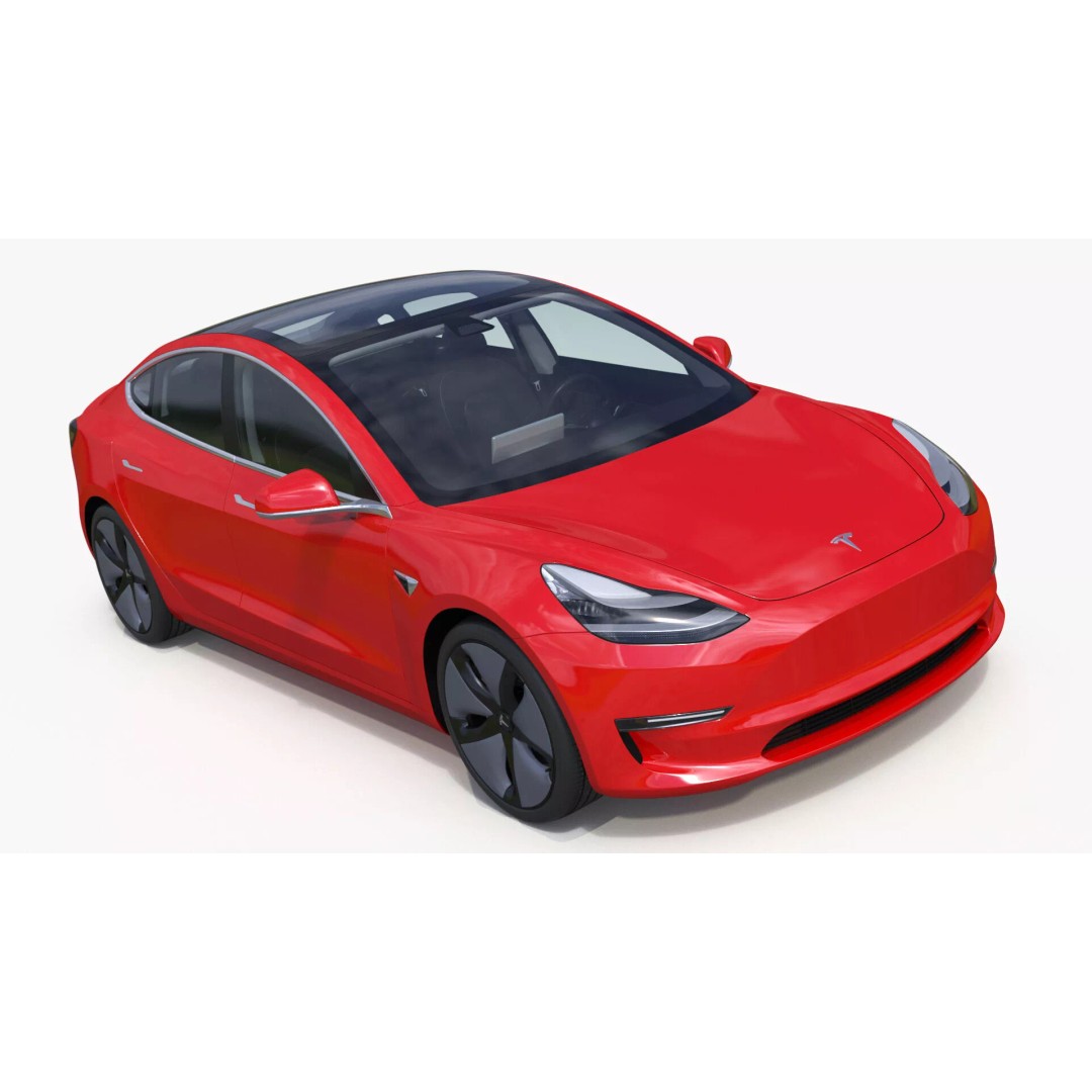Tesla 3D Model – Luxury Electric Vehicle with Aero Wheel Covers - View 2