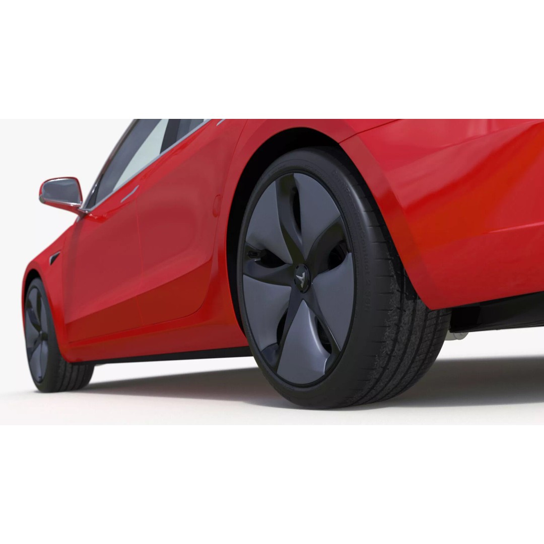 Tesla 3D Model – Luxury Electric Vehicle with Aero Wheel Covers - View 22