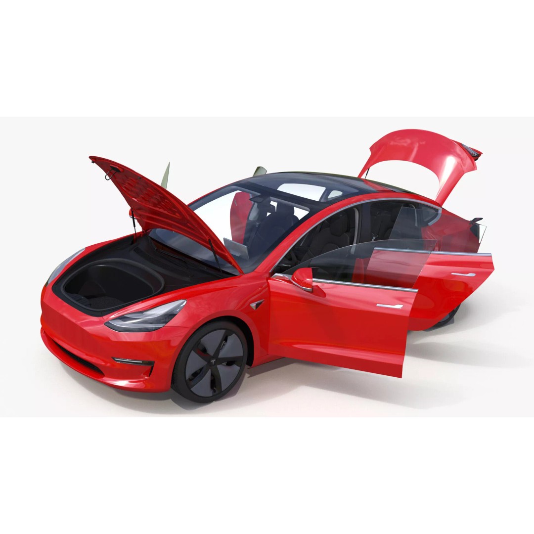 Tesla 3D Model – Luxury Electric Vehicle with Aero Wheel Covers - View 27