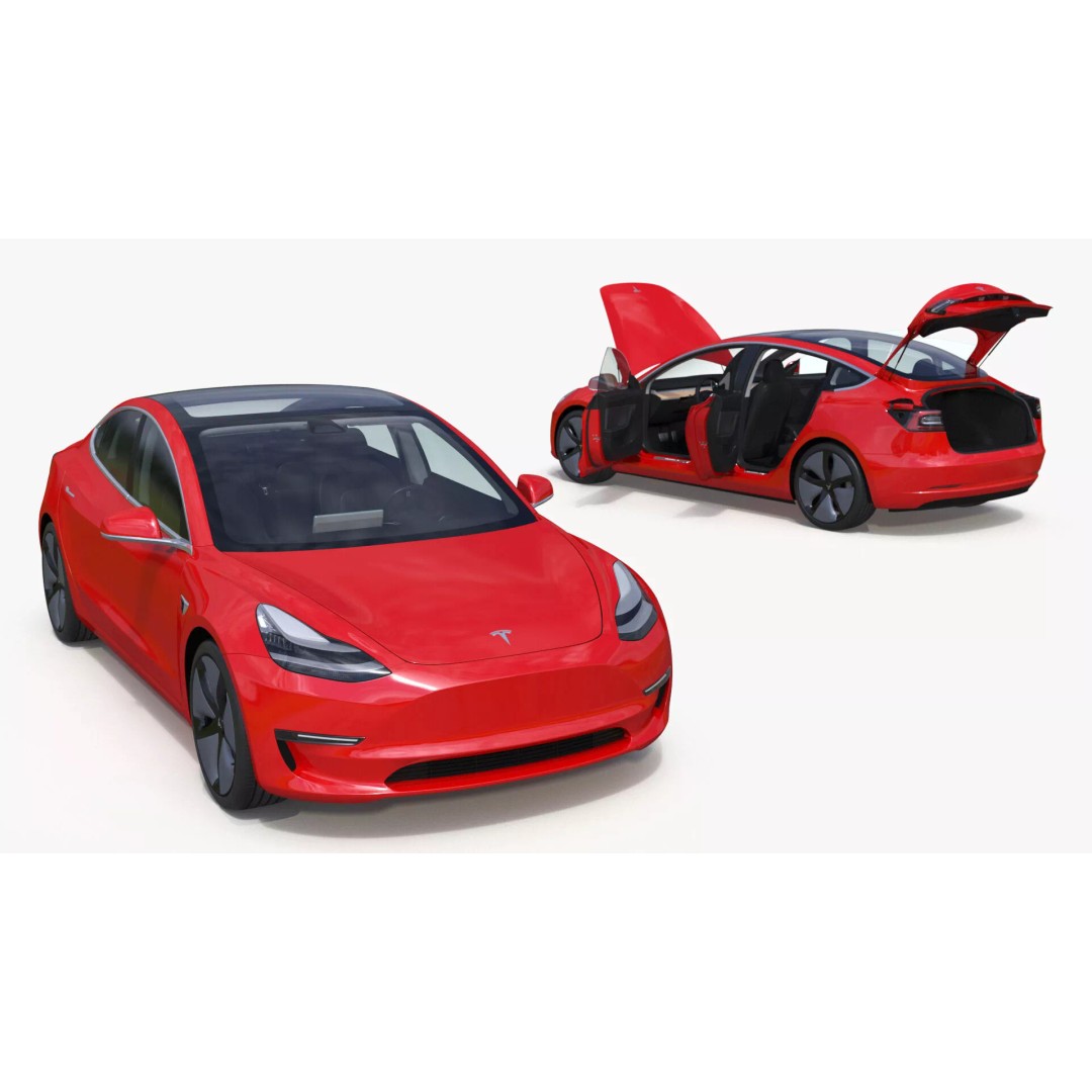 Tesla 3D Model – Luxury Electric Vehicle with Aero Wheel Covers - View 28
