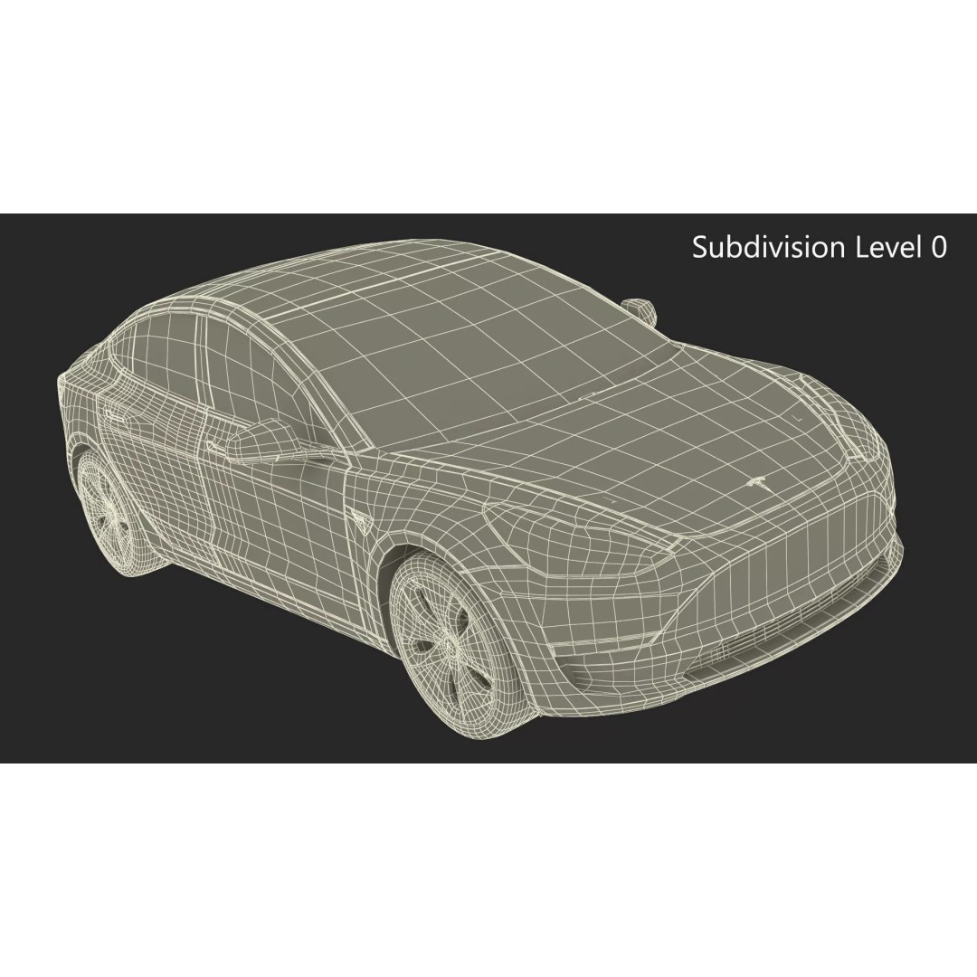 Tesla 3D Model – Luxury Electric Vehicle with Aero Wheel Covers - View 30