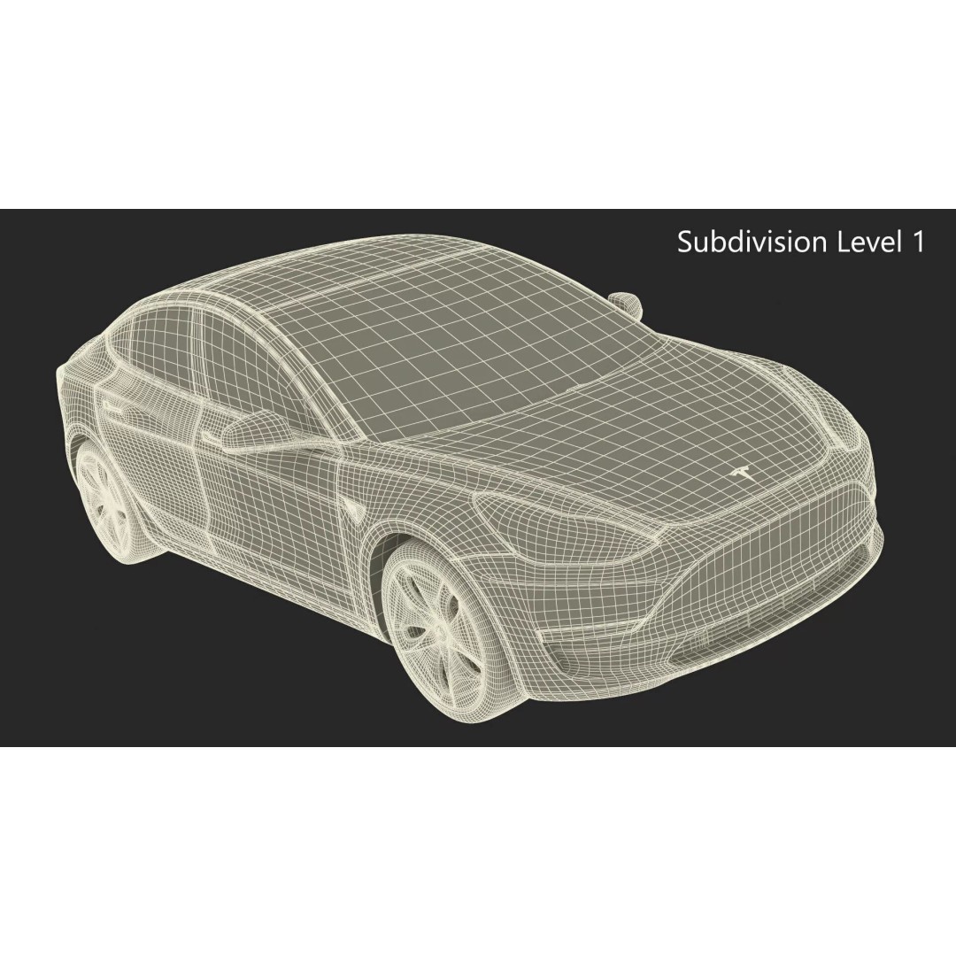 Tesla 3D Model – Luxury Electric Vehicle with Aero Wheel Covers - View 31