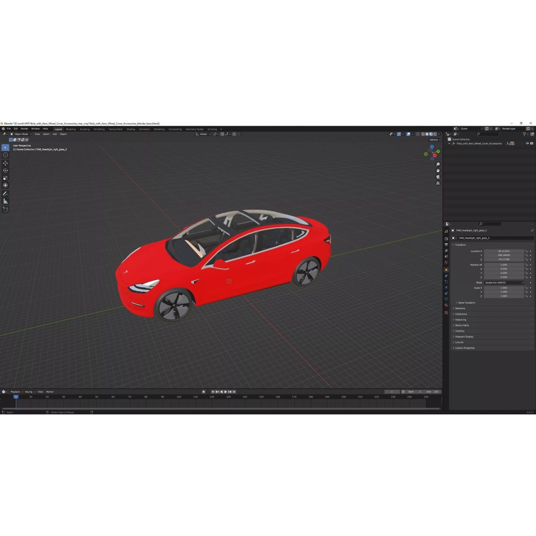 Tesla 3D Model – Luxury Electric Vehicle with Aero Wheel Covers - View 35