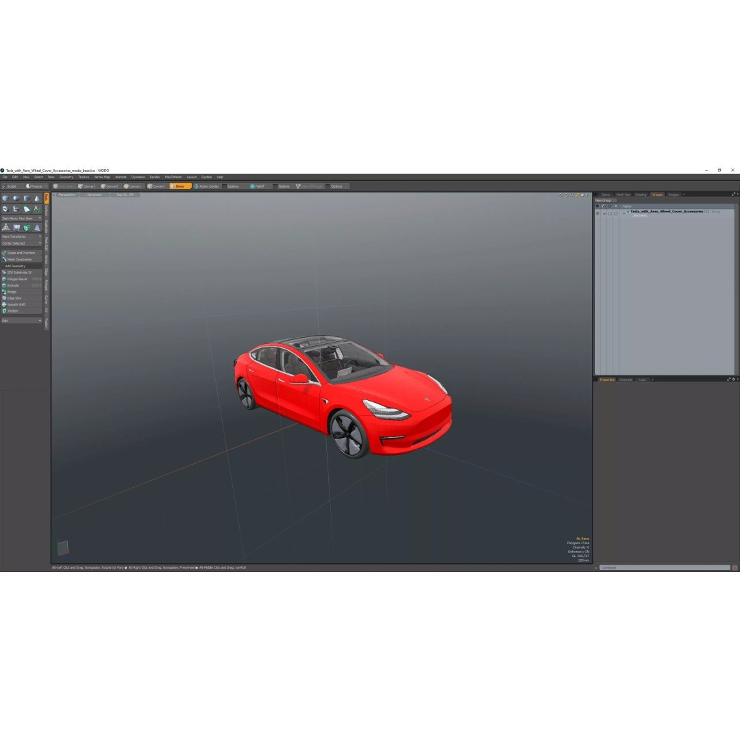 Tesla 3D Model – Luxury Electric Vehicle with Aero Wheel Covers - View 36