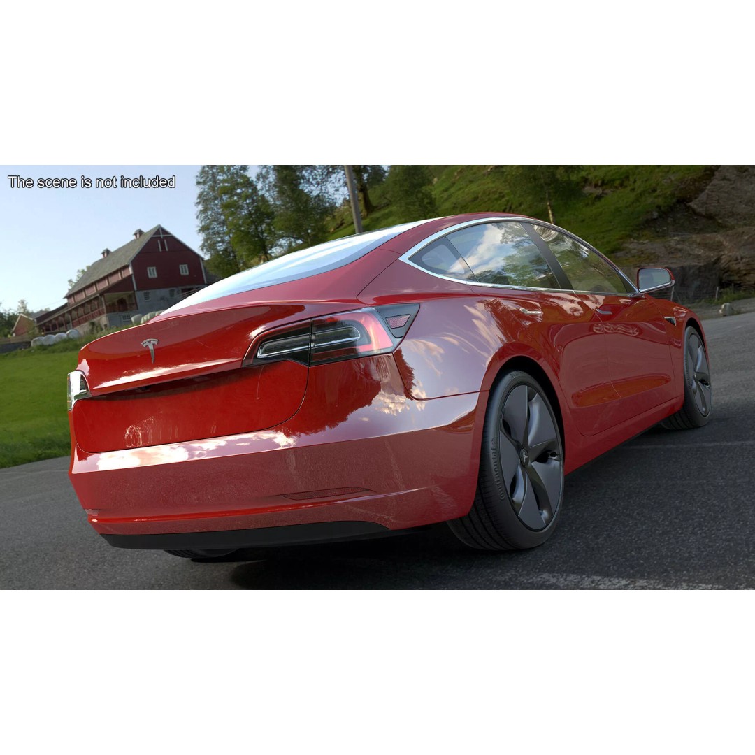 Tesla 3D Model – Luxury Electric Vehicle with Aero Wheel Covers - View 4