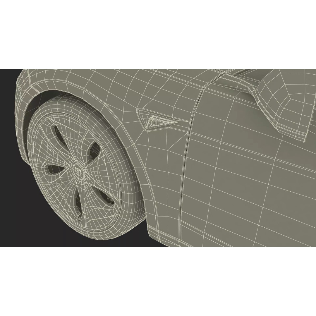Tesla 3D Model – Luxury Electric Vehicle with Aero Wheel Covers - View 44