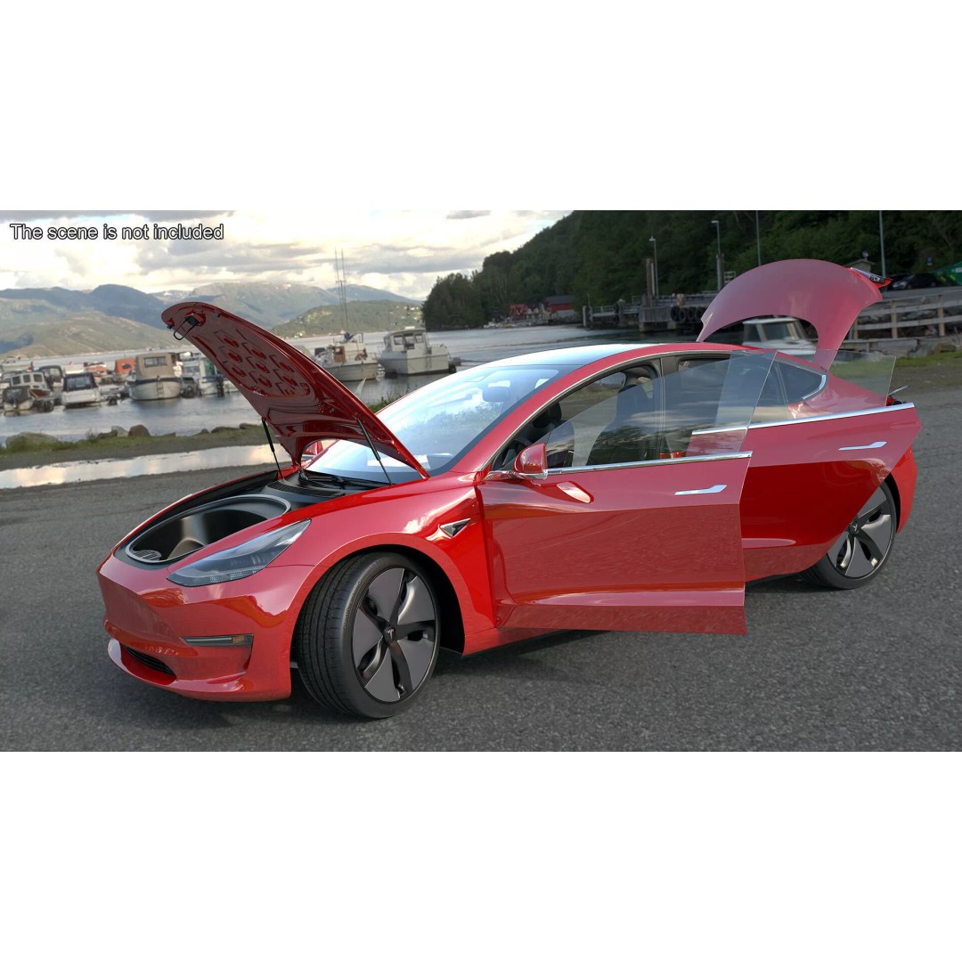 Tesla 3D Model – Luxury Electric Vehicle with Aero Wheel Covers - View 5