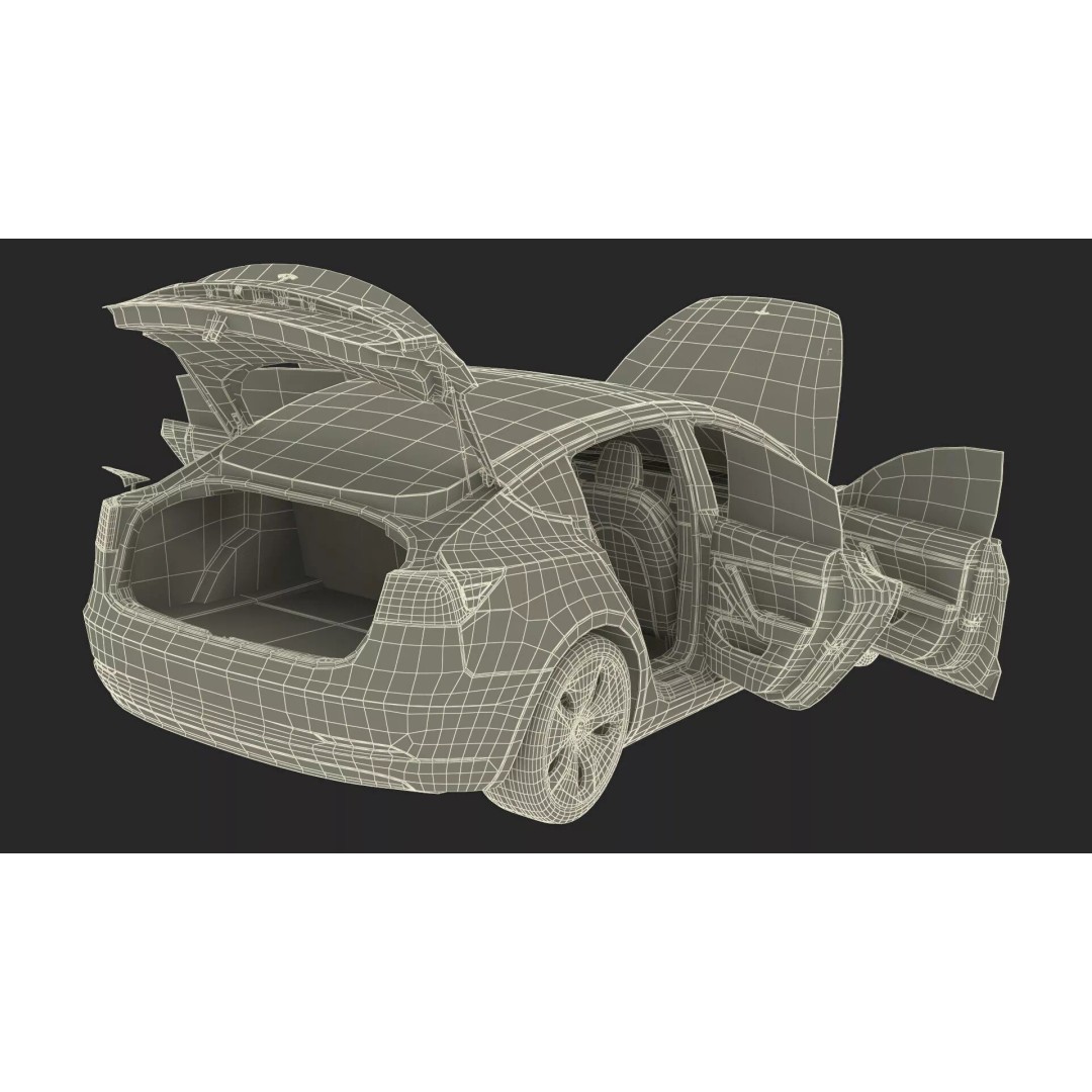Tesla 3D Model – Luxury Electric Vehicle with Aero Wheel Covers - View 51