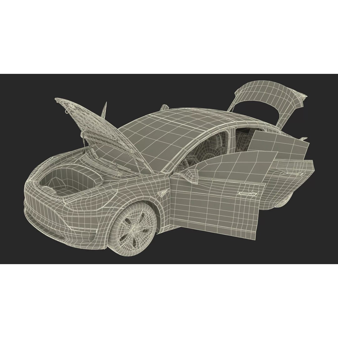 Tesla 3D Model – Luxury Electric Vehicle with Aero Wheel Covers - View 52