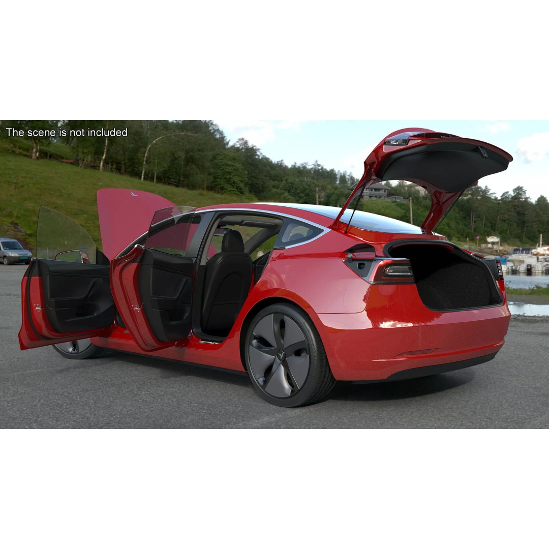 Tesla 3D Model – Luxury Electric Vehicle with Aero Wheel Covers - View 6