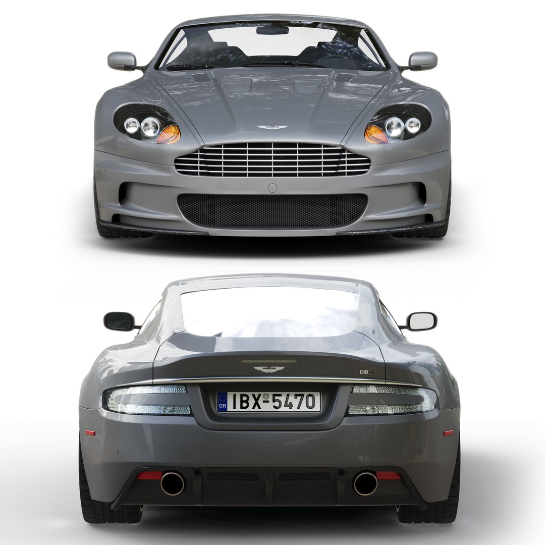 Aston Martin DBS I 3D Model – Low Poly Game Asset, FBX, OBJ - View 4