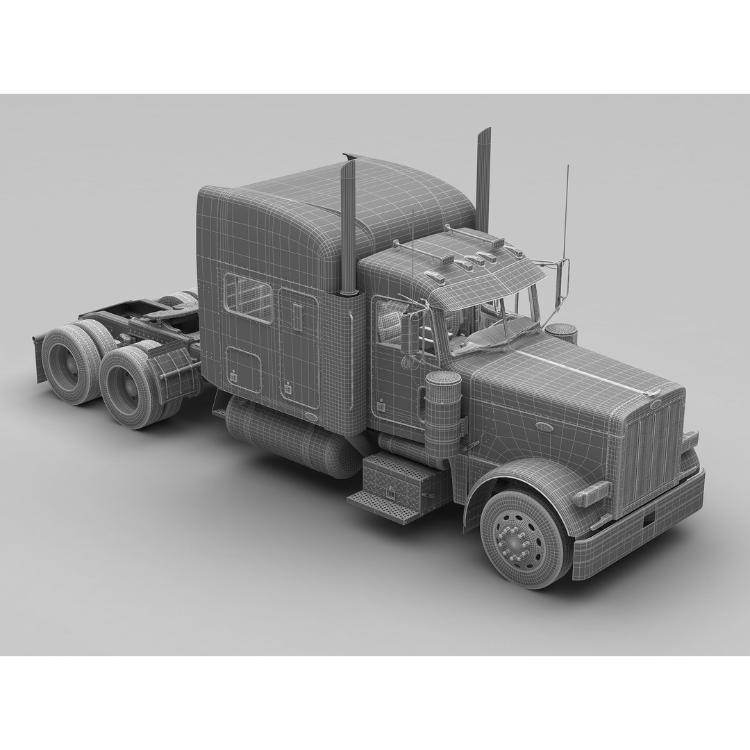 Truck 379 3D Model – Detailed Interior, Game Ready, FBX - View 12